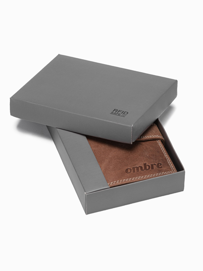 Portfel męski skórzany - jasnobrązowy A091