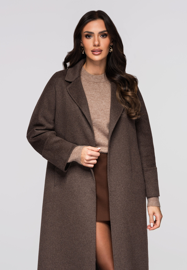 Płaszcz damski LARICA OW-COLC-0109 v3 - coffee