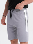 Men's sweat shorts with leopard stripes - gray V9 W359