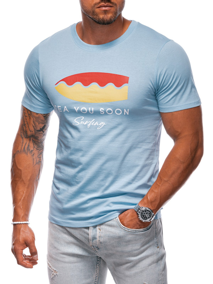 Men's printed t-shirt S2003 - blue