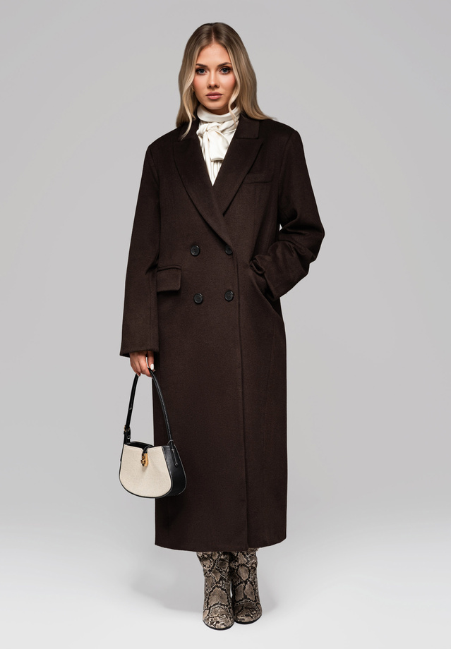Women's long wool coat LARICA OW-COLC-0100 v2 - brown