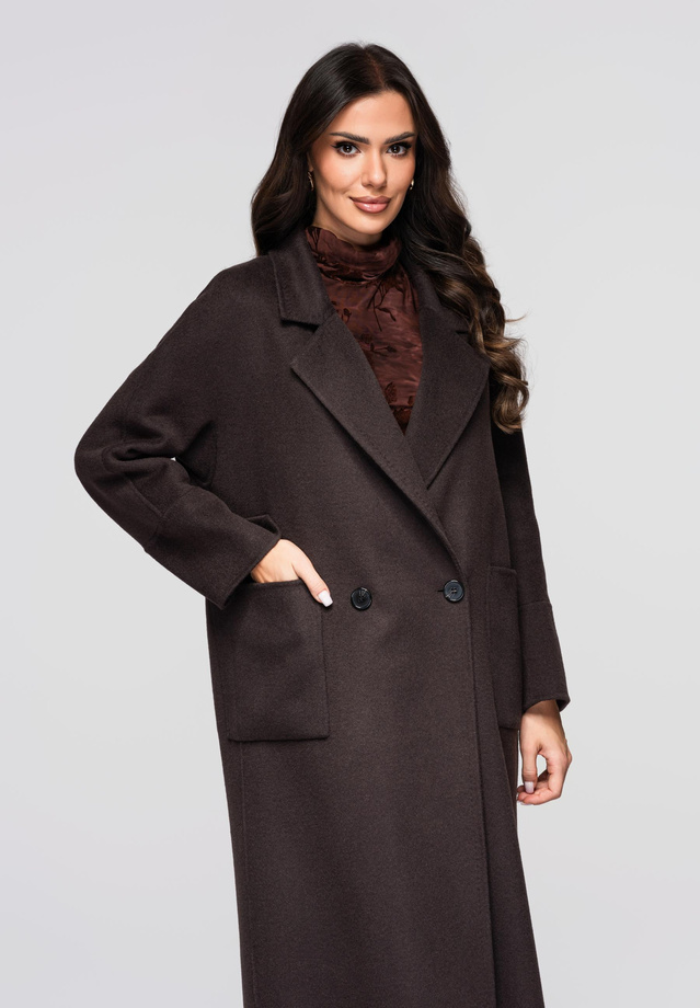 Women's coat LARICA OW-COLC-0110 v1 - mocha