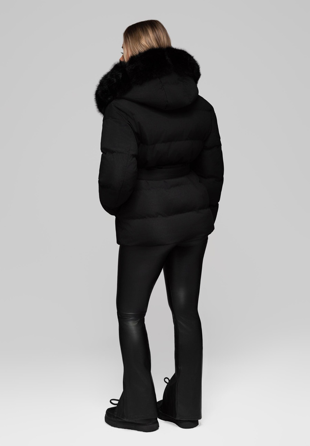 Women's insulated jacket with fur OW-JALP-0103 v2 - black