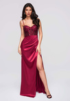 Evening dress LA-OM-DLR284 - burgundy