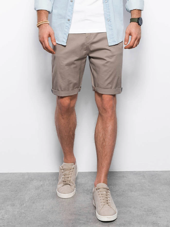 Men's chino shorts - dark beige V8 w243