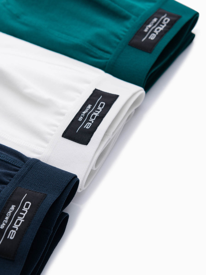 BASIC men's single color matching boxer shorts with elastane - 3 pack mix OM-UNBB-0106
