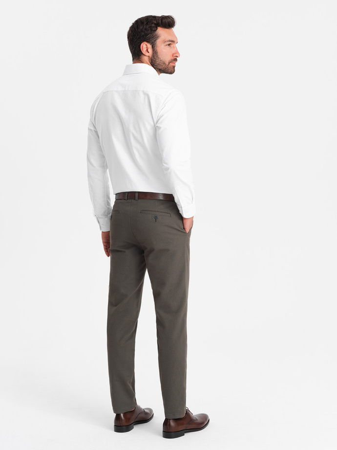 Classic men's softly textured chino pants - khaki V2 OM-PACP-0188