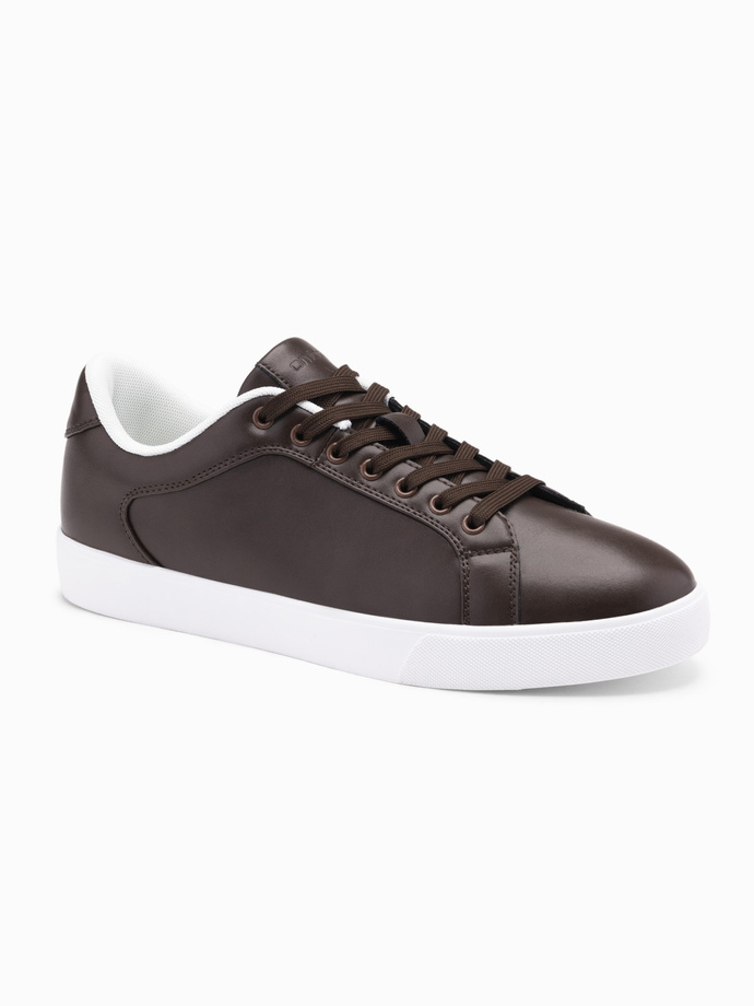 Men's classic sneaker shoes with high sole - dark brown V2 OM-FOCS-0165