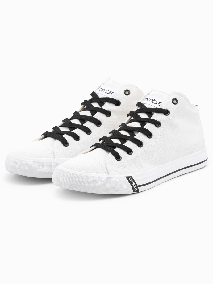 Men's shoes sneakers with contrasting elements - white V1 OM-FOTH-0125