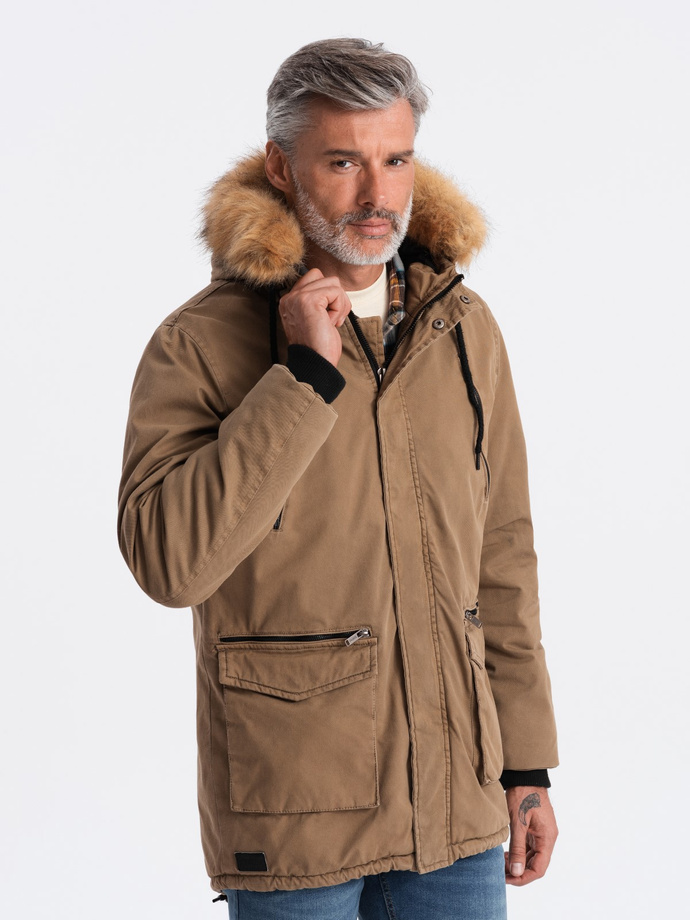 Men's winter jacket - beige C512