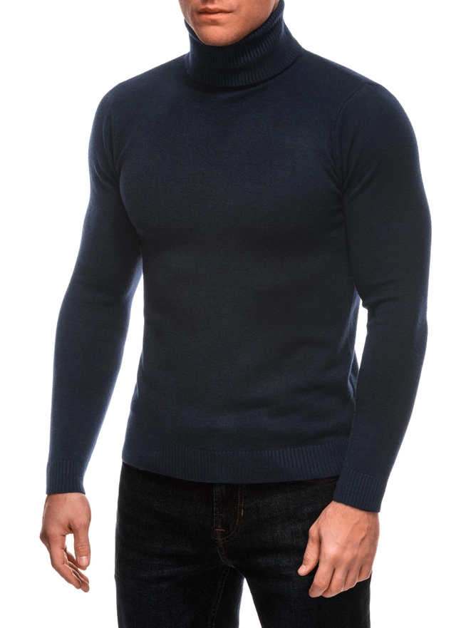 Men's turtleneck sweater E248 - navy