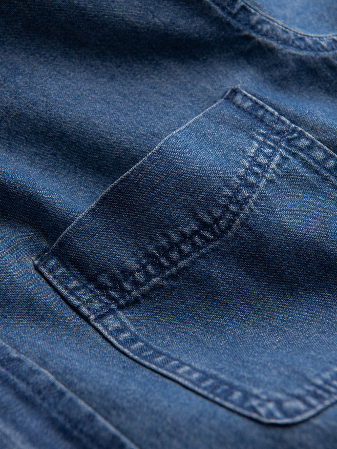 Classic men's SLIM denim shirt - blue OM-SHDS-0116