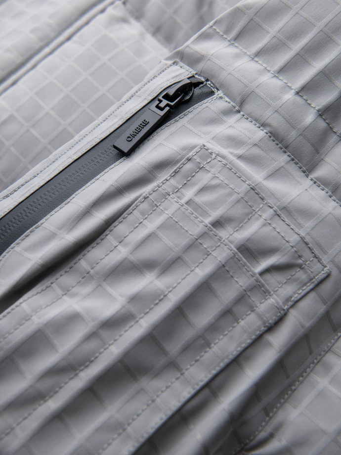 Outdoor long men's parka jacket - gray V2 OM-JALJ-0201