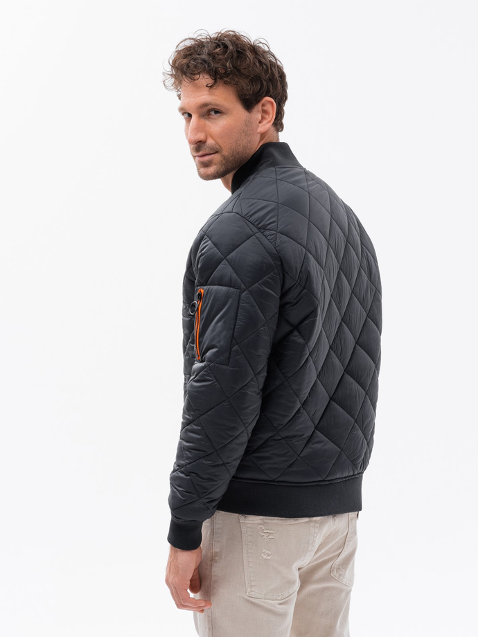 Men's insulated bomber jacket - black C357