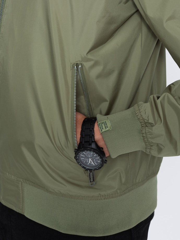 Men's classic bomber jacket - green V2 C439