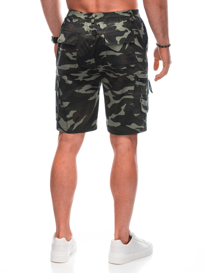 Men's cargo shorts W496 - green/camo