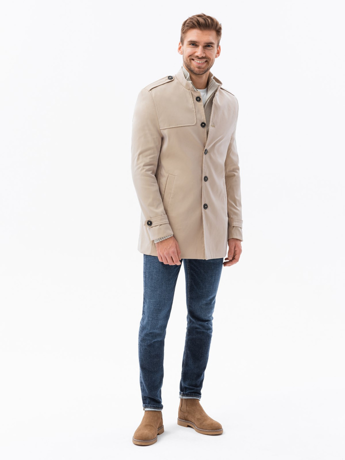 Men's mid-season coat - beige C269