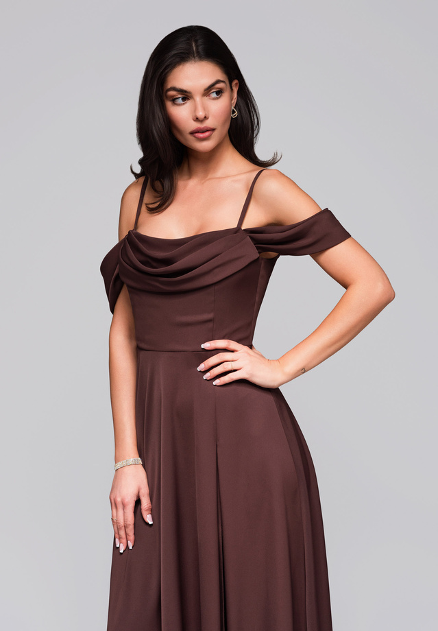 Sukienka wieczorowa LA-OM-DLR038 - brown