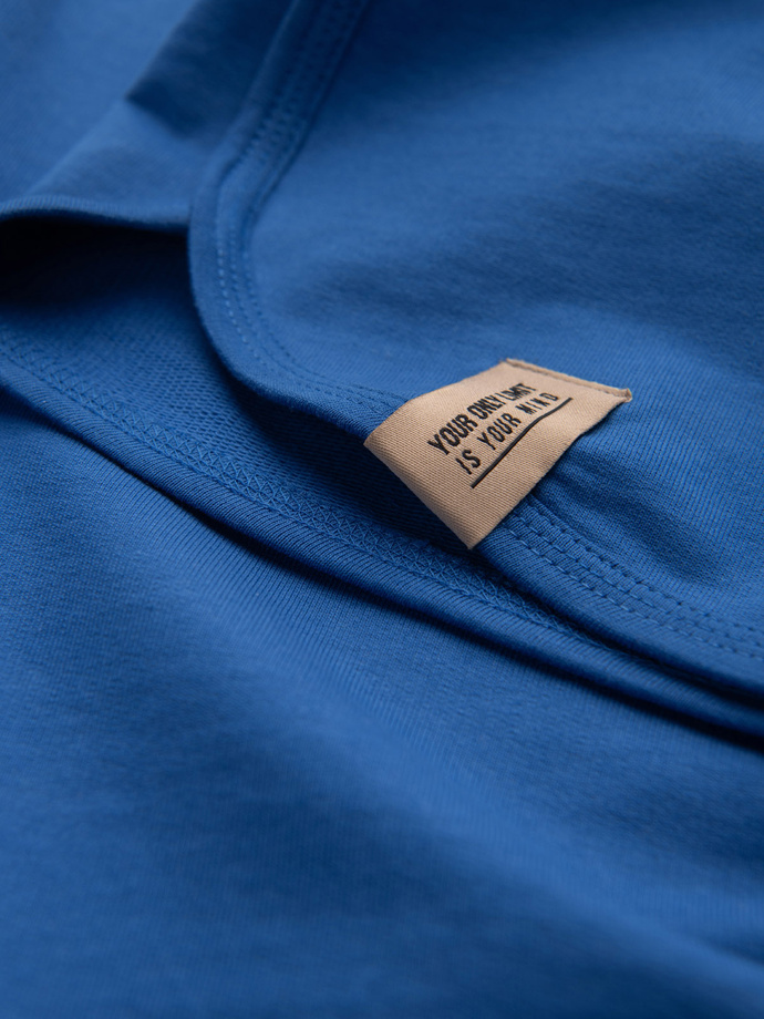 Men's sweat shorts with rounded leg - blue V1 OM-SRSK-0105