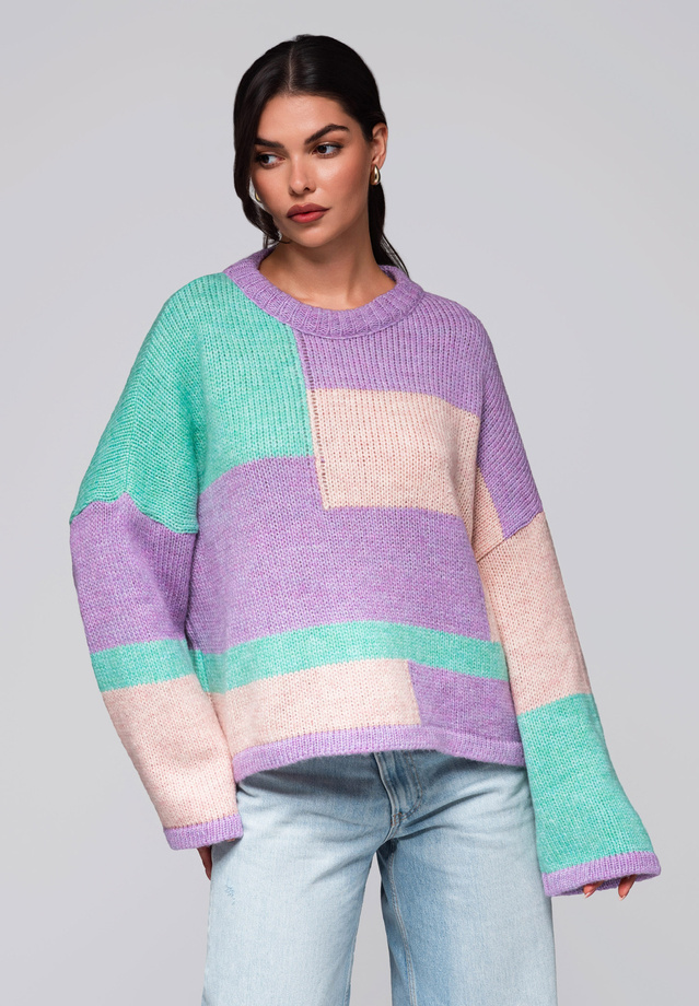 Sweter damski LW-SWSW-0108 - lilac/mint