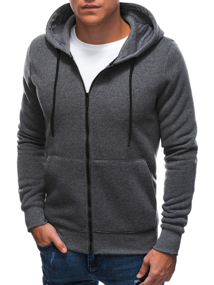 Men's hoodie B1211 - dark grey melange