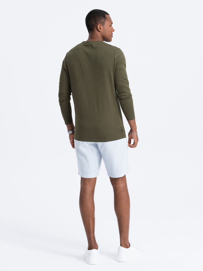 Men's plain longsleeve L138 - dark olive V7