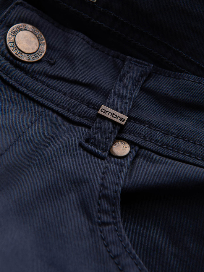 Men's tailored chino pants - dark blue V4 OM-PACP-0151