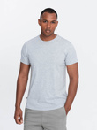 Men's classic cotton BASIC T-shirt - grey melange V5 OM-TSBS-0146 