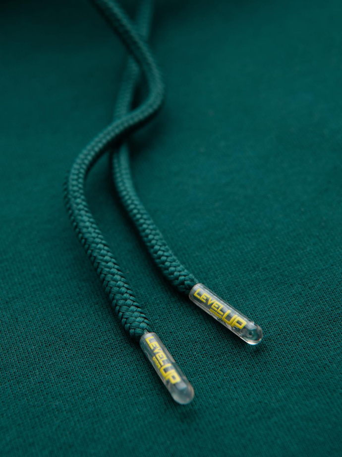 Dresowa bluza unisex z kieszeniami i kapturem – ciemnozielona V17 OU-SNBC-0105