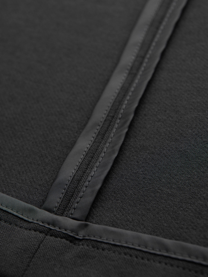 Men's SLIM knit jacket with subtle texture - graphite V1 OM-BLZB-0101