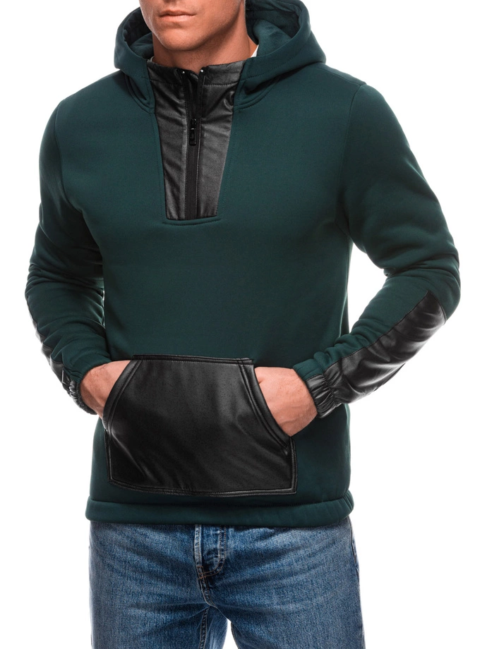 Men's zip-up sweatshirt B1696 - dark green