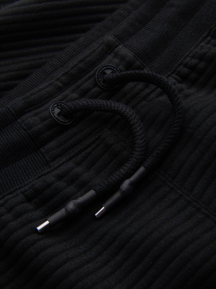 Men's short ottoman knit sweat shorts - black V4 OM-SRSK-0150