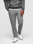 Men's sweatpants with straight leg and rubber details - grey V3 OM-PASK-0281