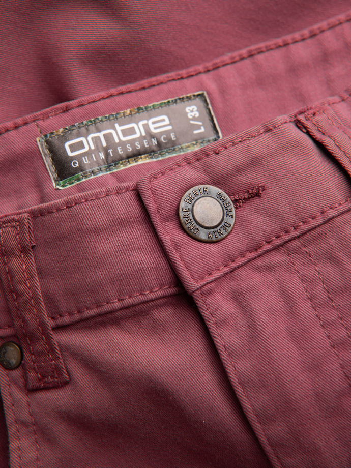 Men's pants chinos - dark red P1059