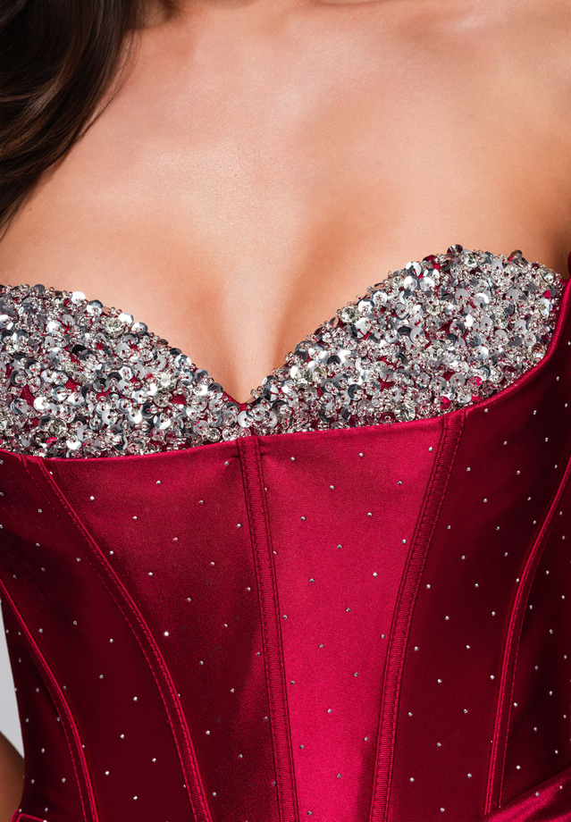Evening dress LA-OM-DLR258 - burgundy