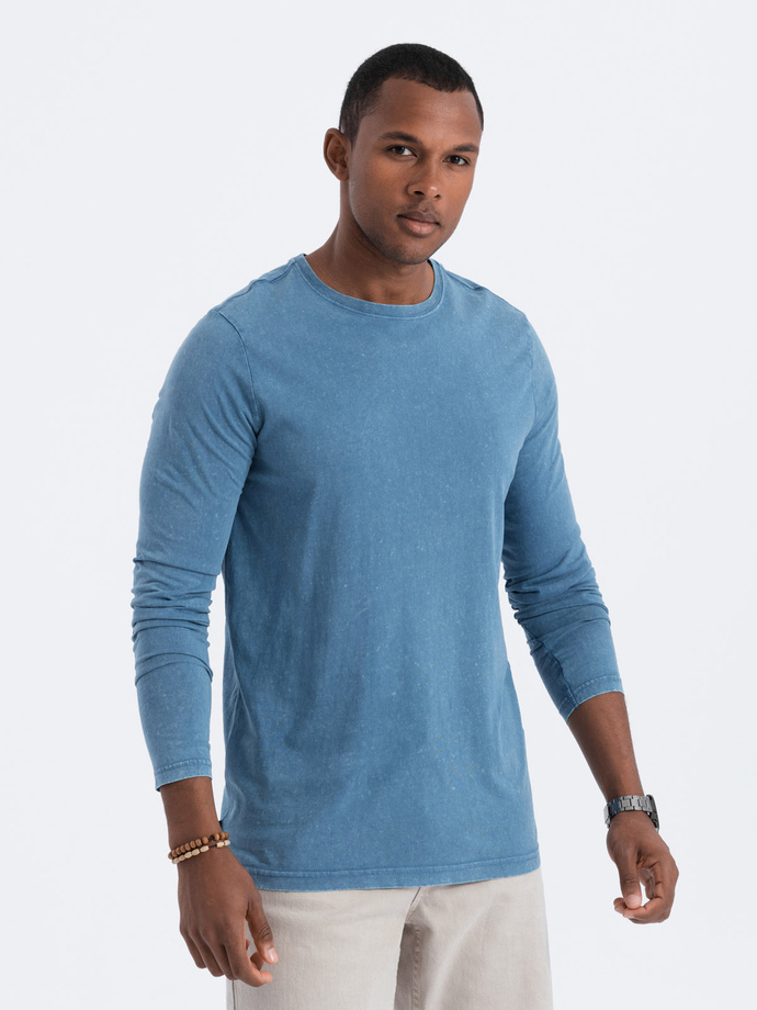 Men's unprinted longsleeve - blue V6 L131