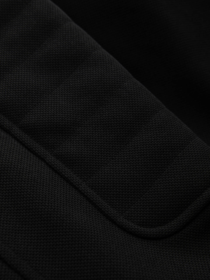 Men's biker jacket with collar and pockets - black V2 OM-JALP-0157