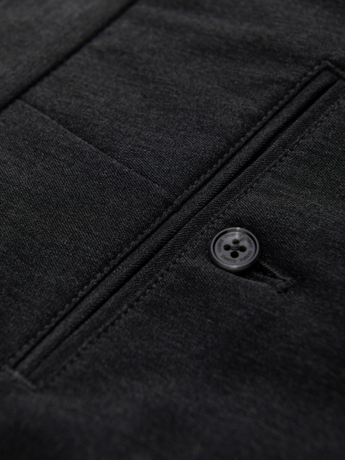 Eleganckie męskie spodnie chino SLIM FIT - grafitowe V2 OM-PACP-0191
