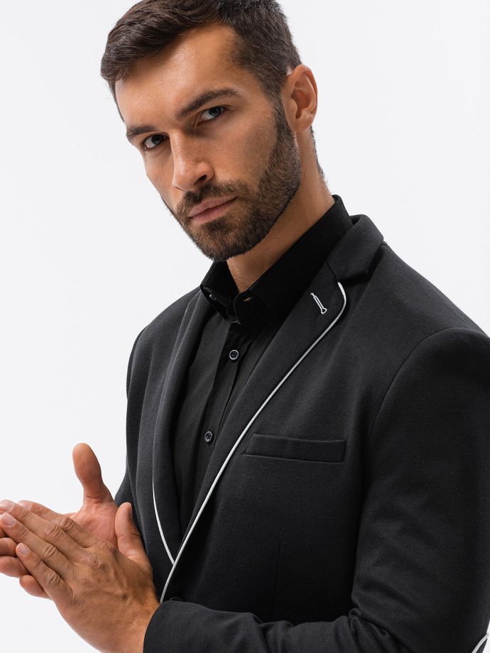 Elegant men's blazer - black M81