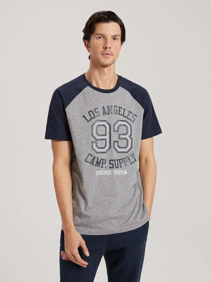 Men's printed T-shirt HUMTLEX S1815 - grey melange