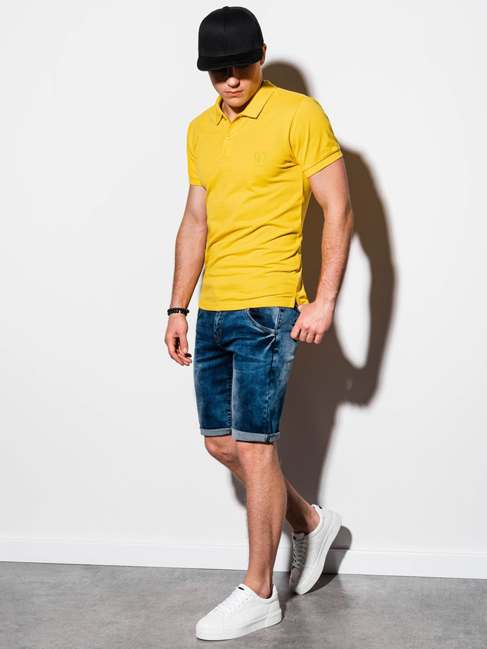 Men's plain polo shirt S1048 - yellow