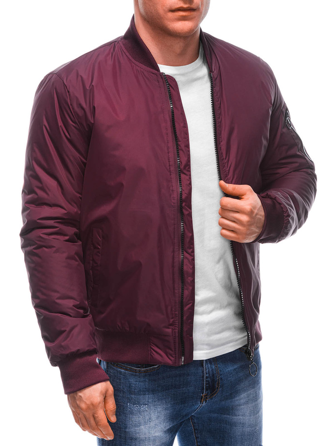 Men's mid-season jacket C532 - dark red