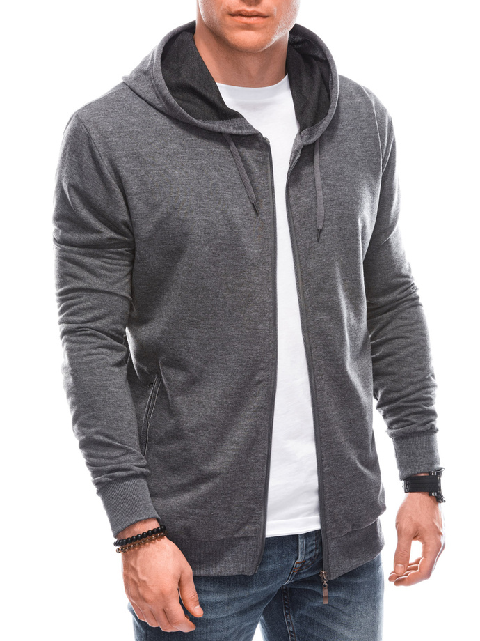 Bluza męska z kapturem B1560 - szary