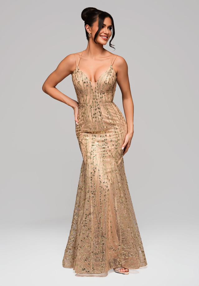 Evening dress LA-OM-DLR165 - gold