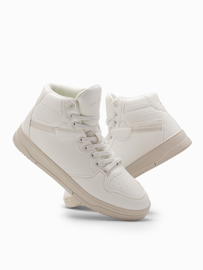 Insulated men's high top sneaker shoes - white V1 OM-FOSH-0139