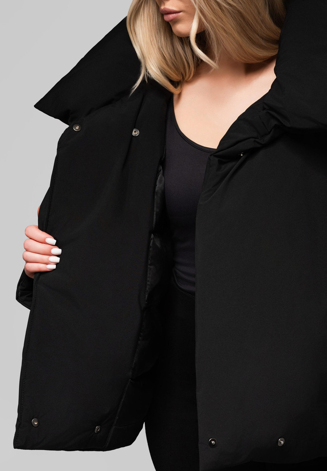 Women's quilted jacket with stand-up collar OW-JALP-0101 v1 - black