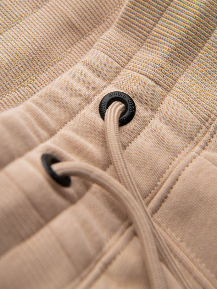 BASIC men's cotton sweatshorts - beige V6 OM-SRBS-0149