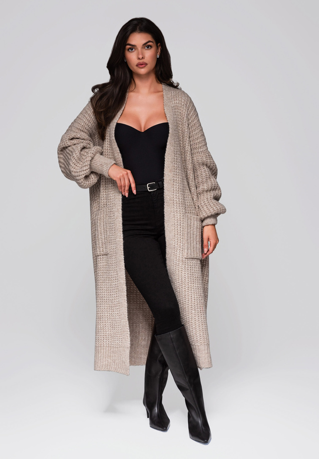 Women's cardigan LW-SWCD-0104 - light beige