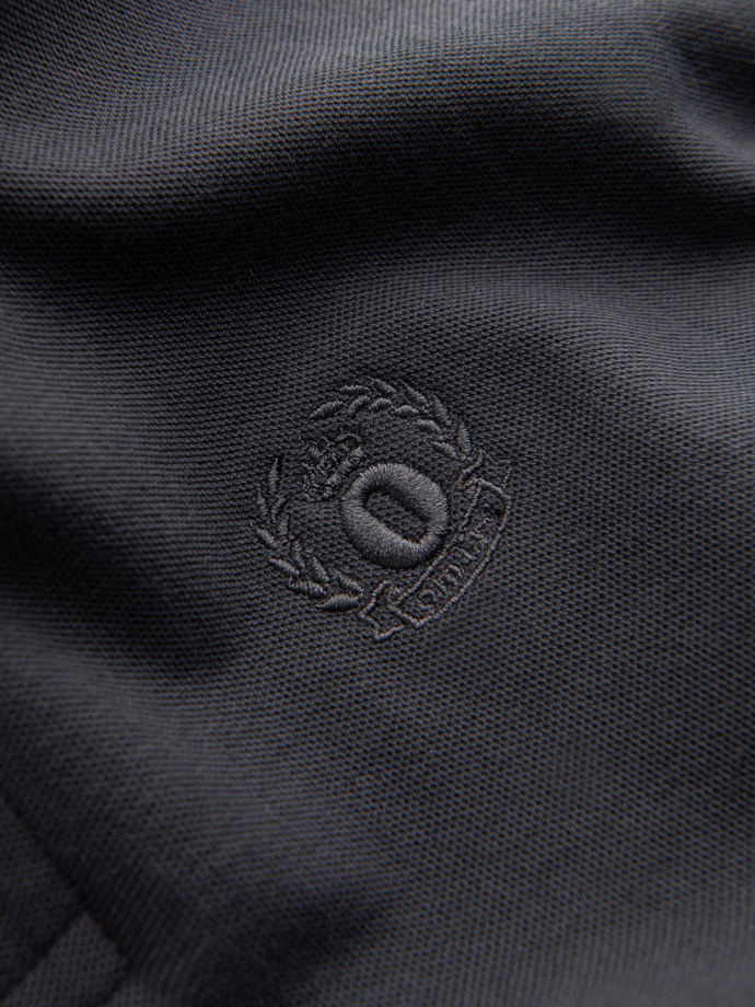 BASIC men's single color pique knit polo shirt - graphite V3 OM-POBS-0100