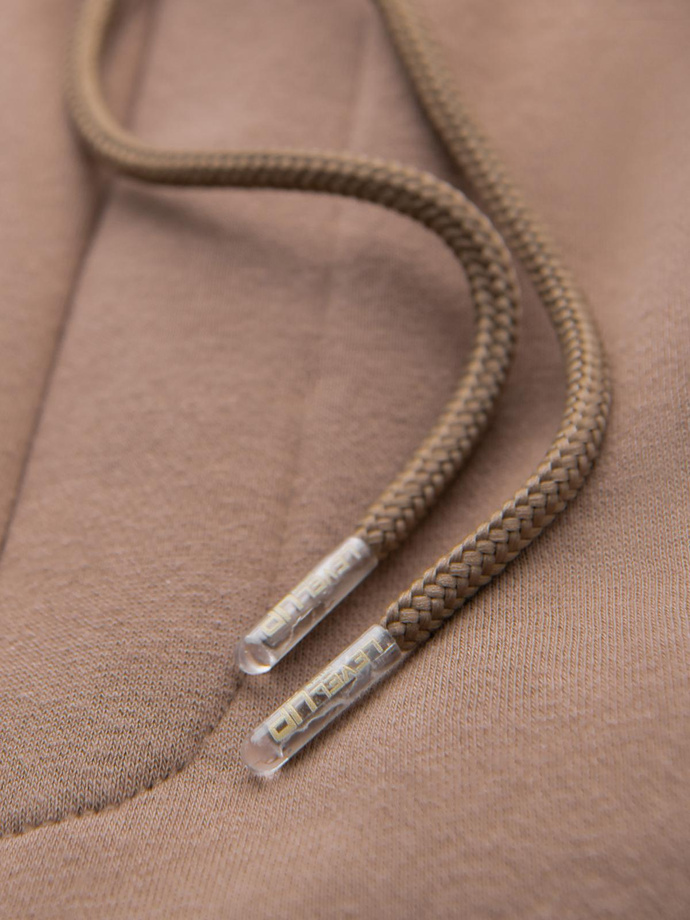 Klasyczne spodnie dresowe unisex ze ściągaczami – brązowe V16 OU-PSBC-0100